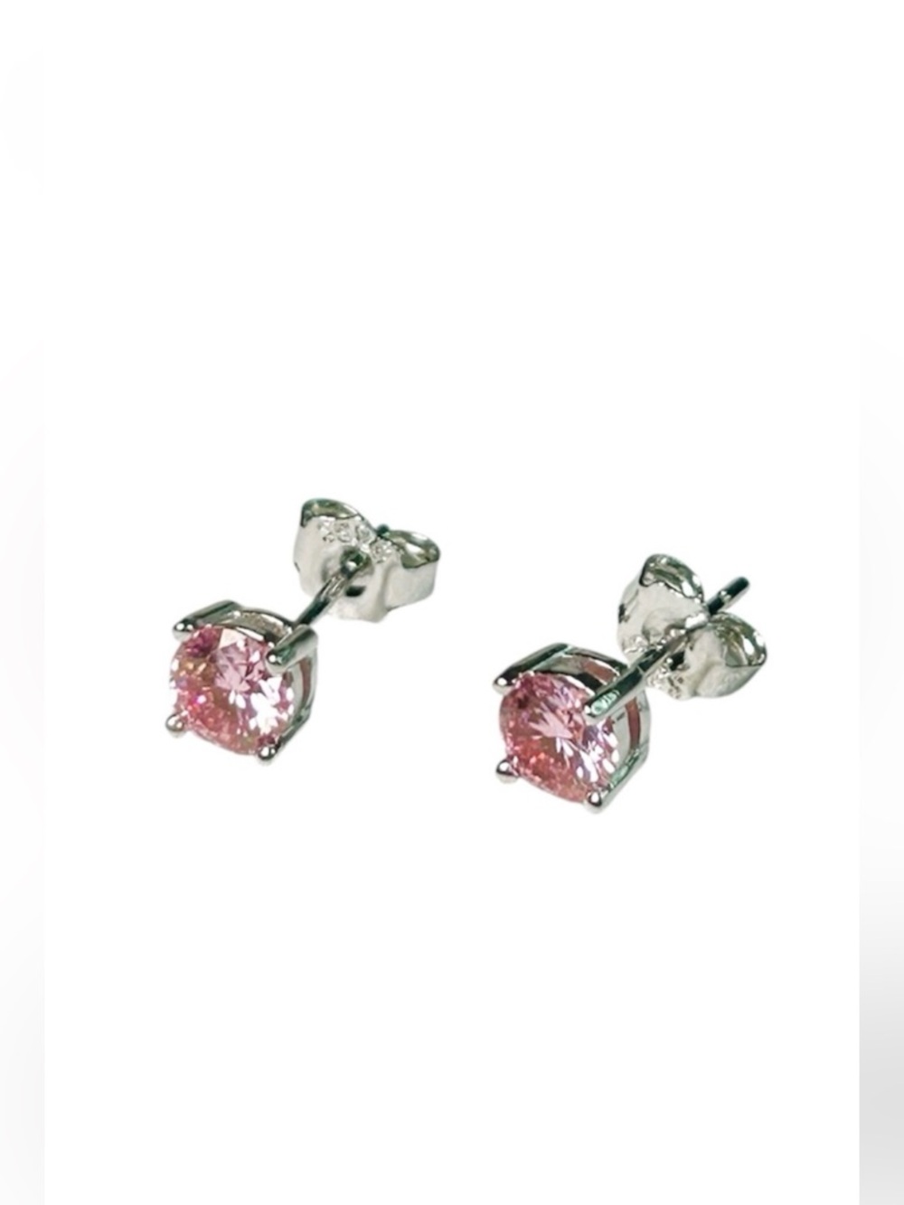 Moissanite Sakura Pink Stud Earrings 1 CT - 925 Silver